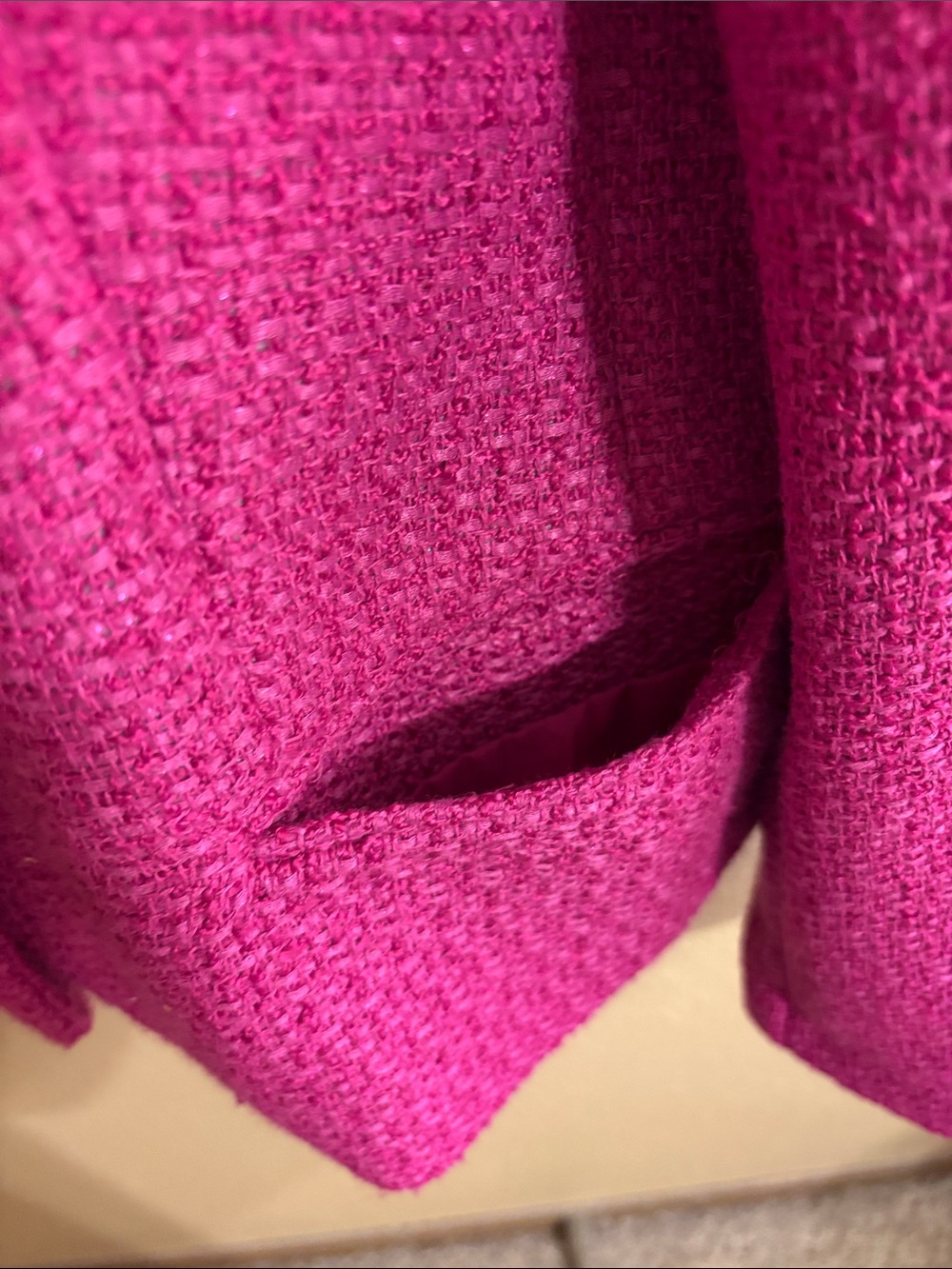 Ann Taylor Fuchsia Textured Single-Button Blazer - Picture 3 of 5